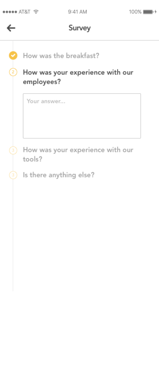 EMPL mobile app survey screen