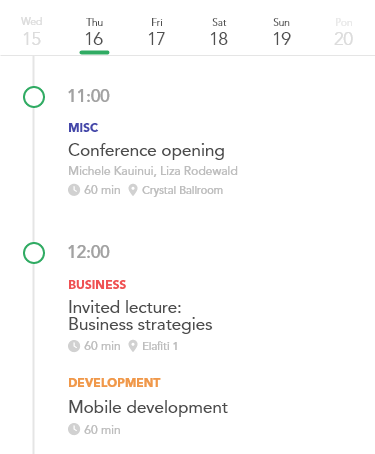 EMPL mobile app agenda screen